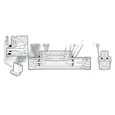 Kit soporte fleje ø63 naranja Metal Work