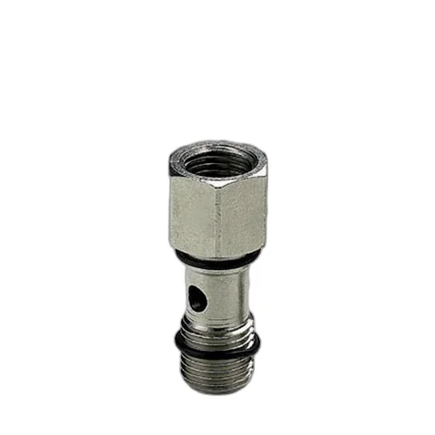 Racor tornillo simple hueco d9 1/4 c/junta Metal Work